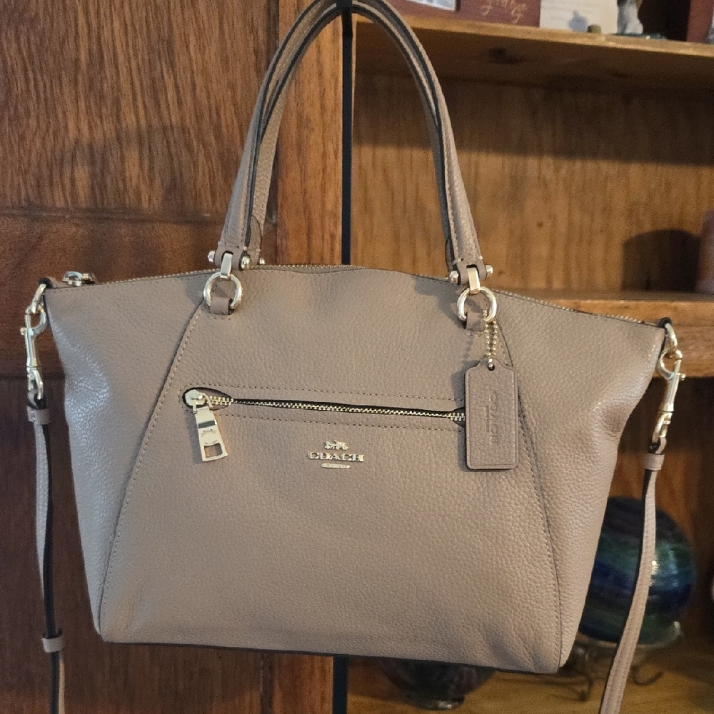 Coach Pebble Leather Prairie Satchel w/Crossbody Strap NWT